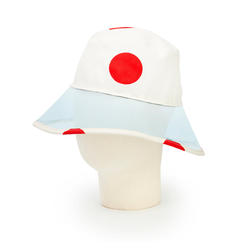 Cotton bucket hat with red dot 