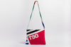 Striped shoulder-bag with red T90 logo