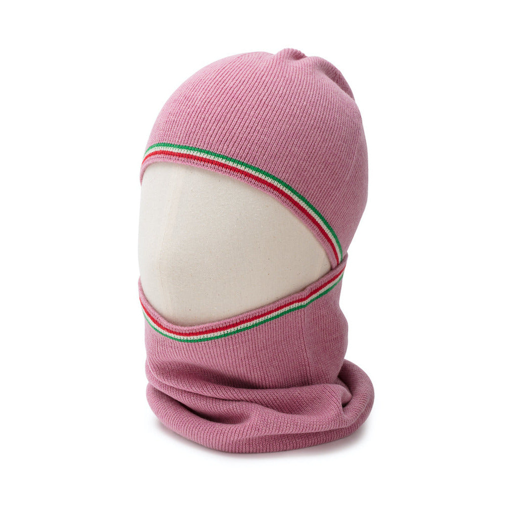 Pink beanie on a white background